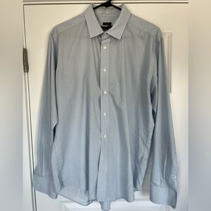 Kenneth Cole Light Blue Micro-Pattern Dress Shirt